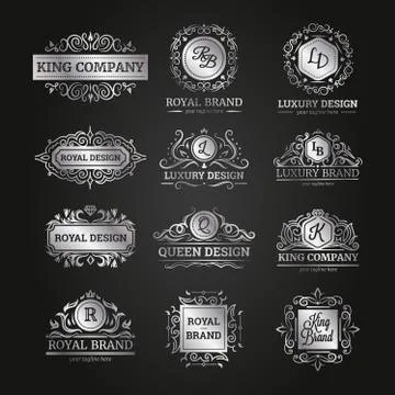 Variety of silver frames set Stock-Illustration