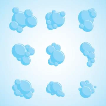 Variety of soap bubble set Stock Illustration