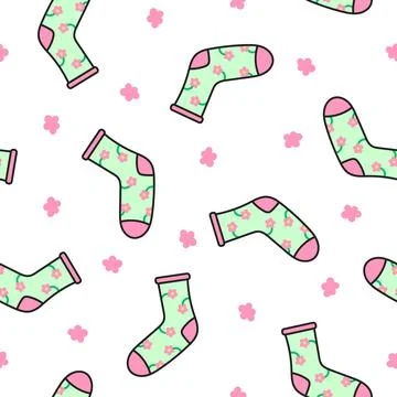 Variety socks. Seamless pattern. Illustrazione stock