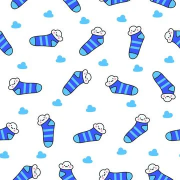Variety socks. Seamless pattern. Illustrazione stock