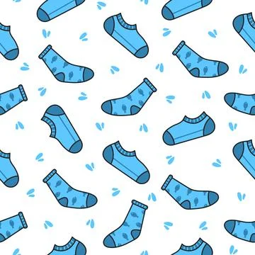 Variety socks. Seamless pattern. Stock Illustration