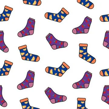 Variety socks. Seamless pattern. Illustrazione stock