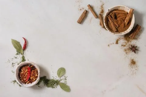 Variety of spices Stock Photos
