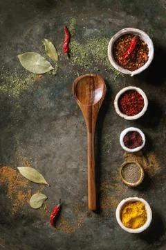Variety of spices Stock Photos