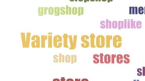Variety Store Wordcloud Animated On White Background Stock Footage 103661072