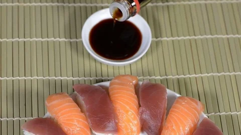 Variety of sushi Stock Footage 73589619