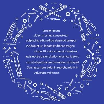 Variety tools for building, construction and home repair. Ilustración de archivo
