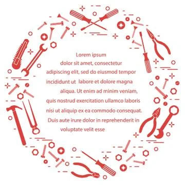 Variety tools for building, construction and home repair. Ilustración de archivo