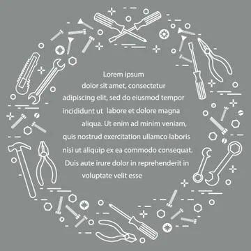 Variety tools for building, construction and home repair. Ilustración de archivo