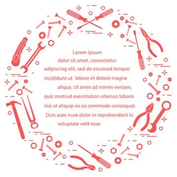 Variety tools for building, construction and home repair. Ilustración de archivo