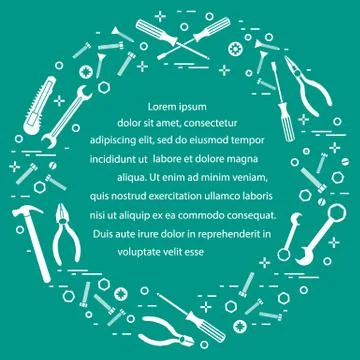 Variety tools for building, construction and home repair. Ilustración de archivo