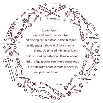 Variety tools for building, construction and home repair. Ilustración de archivo
