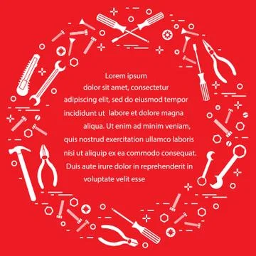 Variety tools for building, construction and home repair. Ilustración de archivo