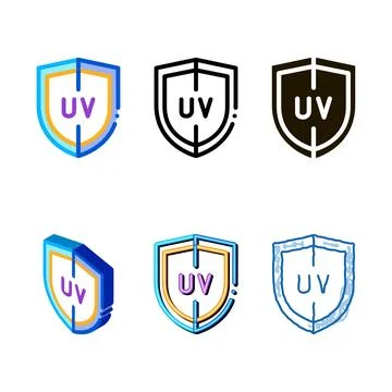 Variety uv protection icon vector outline Stock Illustration