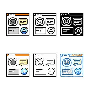 Variety web chat bot color icon vector Stock Illustration