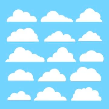 Variety of white clouds set Stock-Illustration