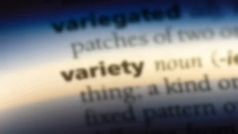 Variety word in a dictionary. Stock Footage 99563480