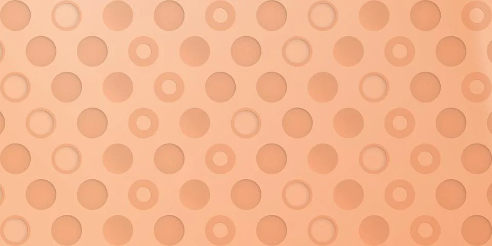 Various 3D circle shape pattern paper cut style on peach fuzz background ve.. イラスト素材