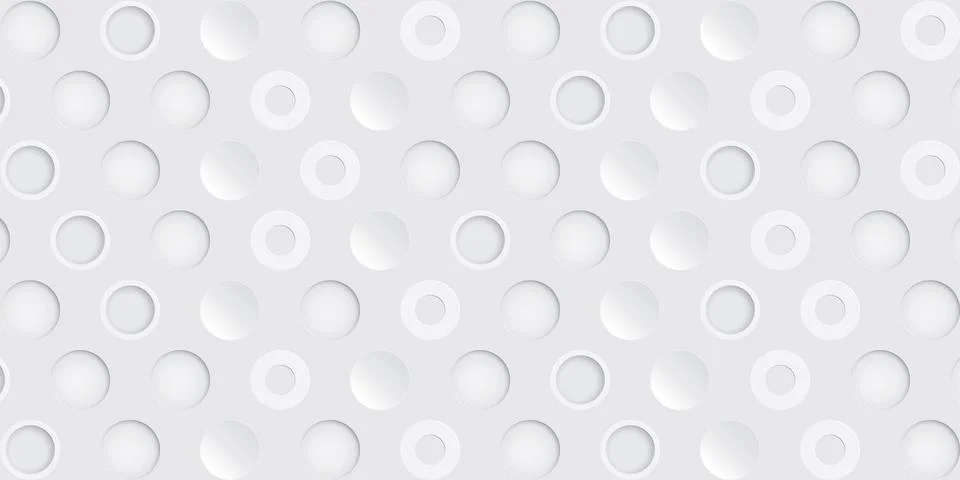 Various 3D circle shape pattern paper cut style on gray background vector i.. Stock Illustration
