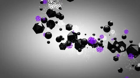 Various 3D geometric elements Stock Illustration