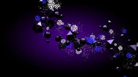 Various 3D geometric elements Stock Illustration