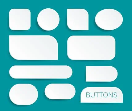 Various 3D white web buttons with shadows Stock-Illustration