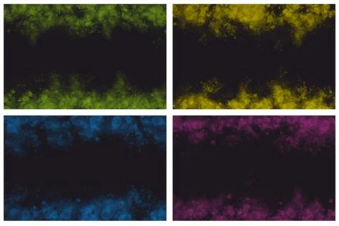 Various abstract banner background frames on black background Stock Illustration