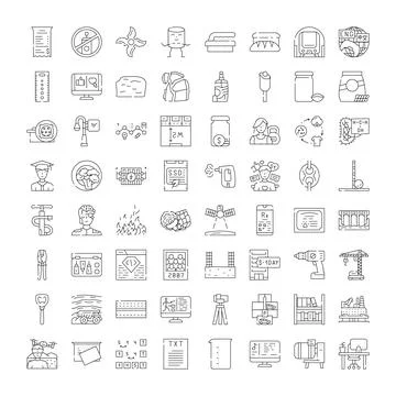 Various abstract concepts line art vector icons Stock Illustration