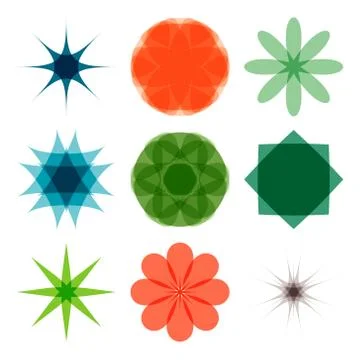 Various abstract geometric symbol set. Isolated on white background. 스톡 일러스트
