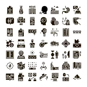 Various abstract icons representing diverse concepts and themes Stockillustratie