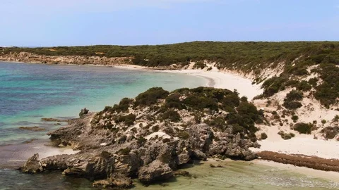 Various aerial shots from different angles in Vivonne Bay, Kangaroo Island Stock Footage 104588114