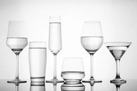 Various alcoholic glasses Stock Photos