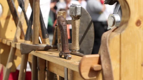 Various Ancient Weapons Stock Footage 41580293