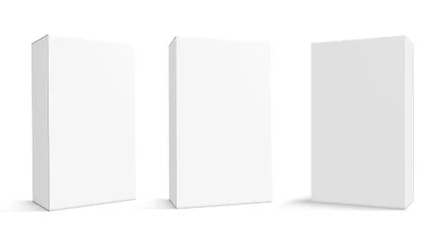 Various Angle 3D Blank Package Box Set Ilustração Stock