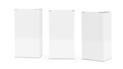 Various Angle 3D Blank Package Box Set Stock Illustration