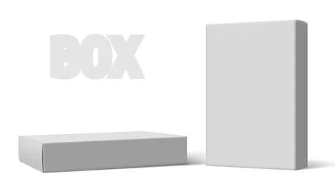 Various Angle 3D Blank Package Box Set Stock Illustration
