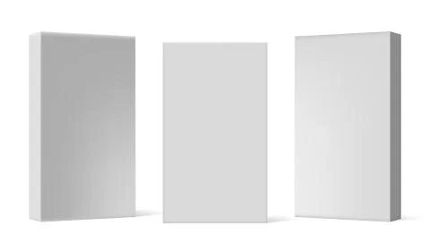 Various Angle 3D Blank Package Box Set Illustrazione stock