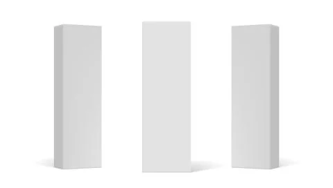 Various Angle 3D Blank Package Box Set Stock Illustration