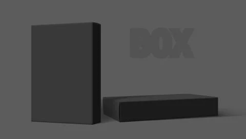 Various Angle 3D Blank Package Box Set Stock Illustration