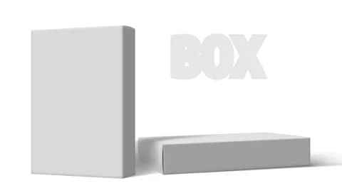 Various Angle 3D Blank Package Box Set Illustration