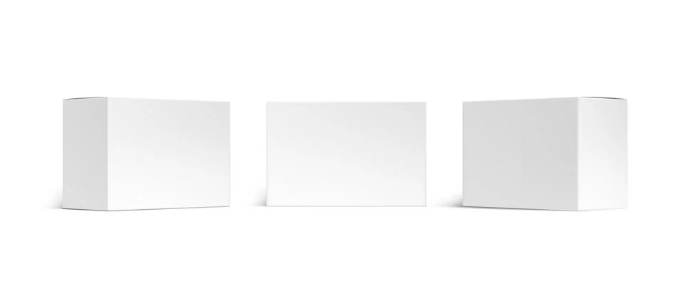 Various Angle 3D Blank Package Box Set Stock Illustration