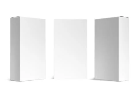 Various Angle 3D Blank Package Box Set Stock Illustration