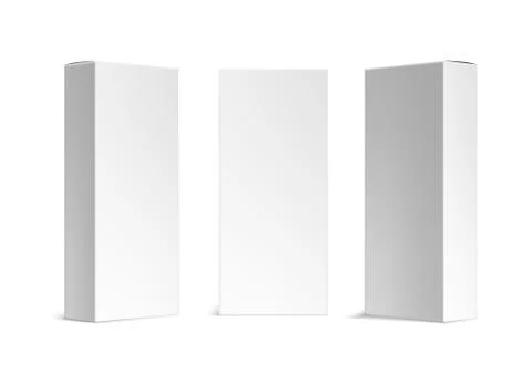 Various Angle 3D Blank Package Box Set Ilustração Stock