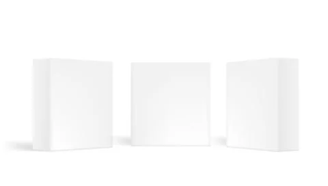Various Angle 3D Blank Package Box Set Stock Illustration