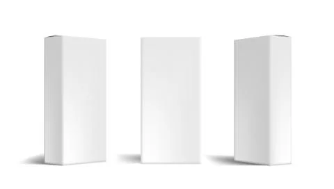 Various Angle 3D Blank Package Box Set Stock Illustration