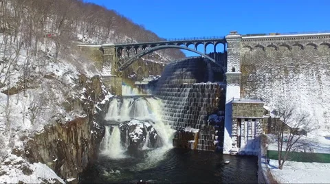 Various Angles of Croton Dam from drone Video stock 59704965