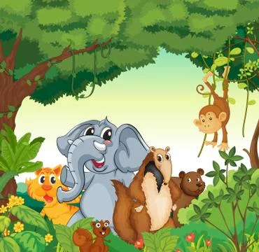 Various animals Illustrazione stock