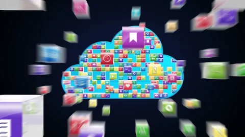Various application makes Cloud service.(included alpha) Stock Footage 59190516