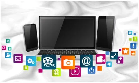 Various applications are used in several electronic devices now days Stock Illustration