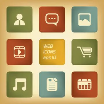 Various applications icon set with different colors suitable for web design or Stock Illustration